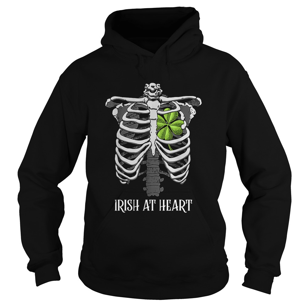 St Patricks Day Skeleton Irish Heart Hoodie