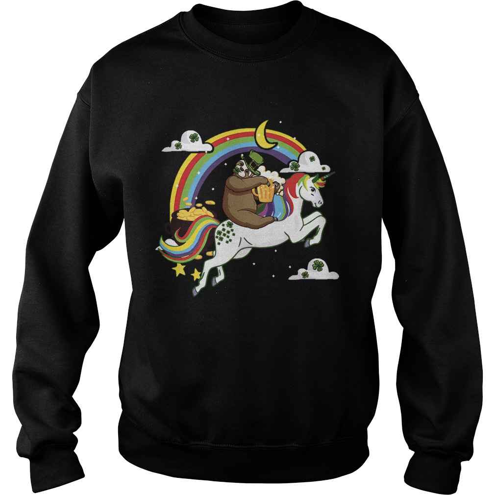 St Patricks Day Sloth on a Unicorn Sweatshirt