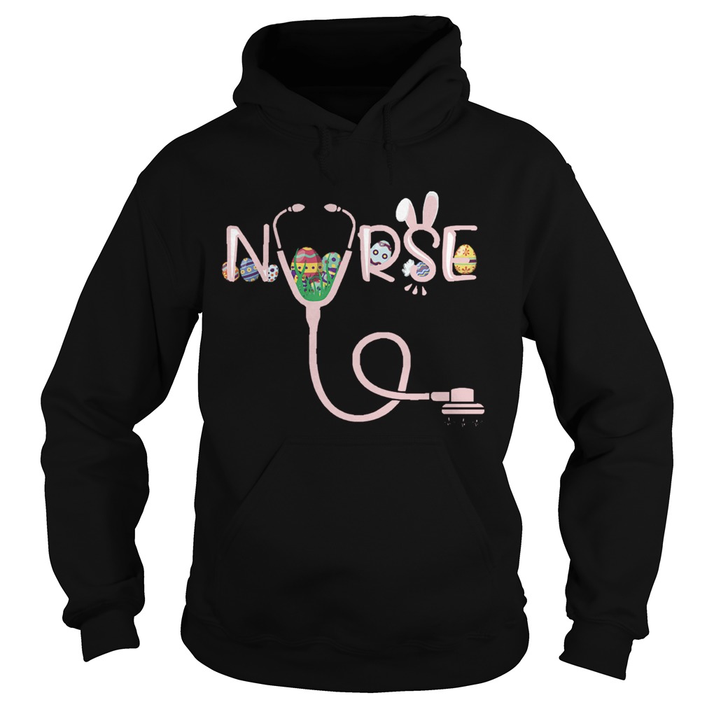 Stethoscope Nurse Tail Easter bunny Colorful Eggs Hoodie