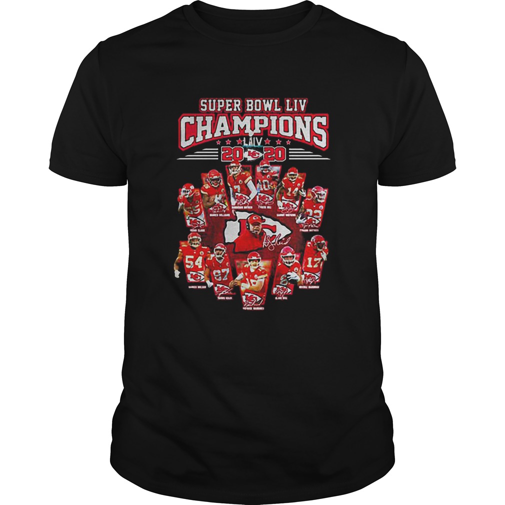 Super Bowl LIV Champions 2020 Kansas City Chiefs signatures shirt