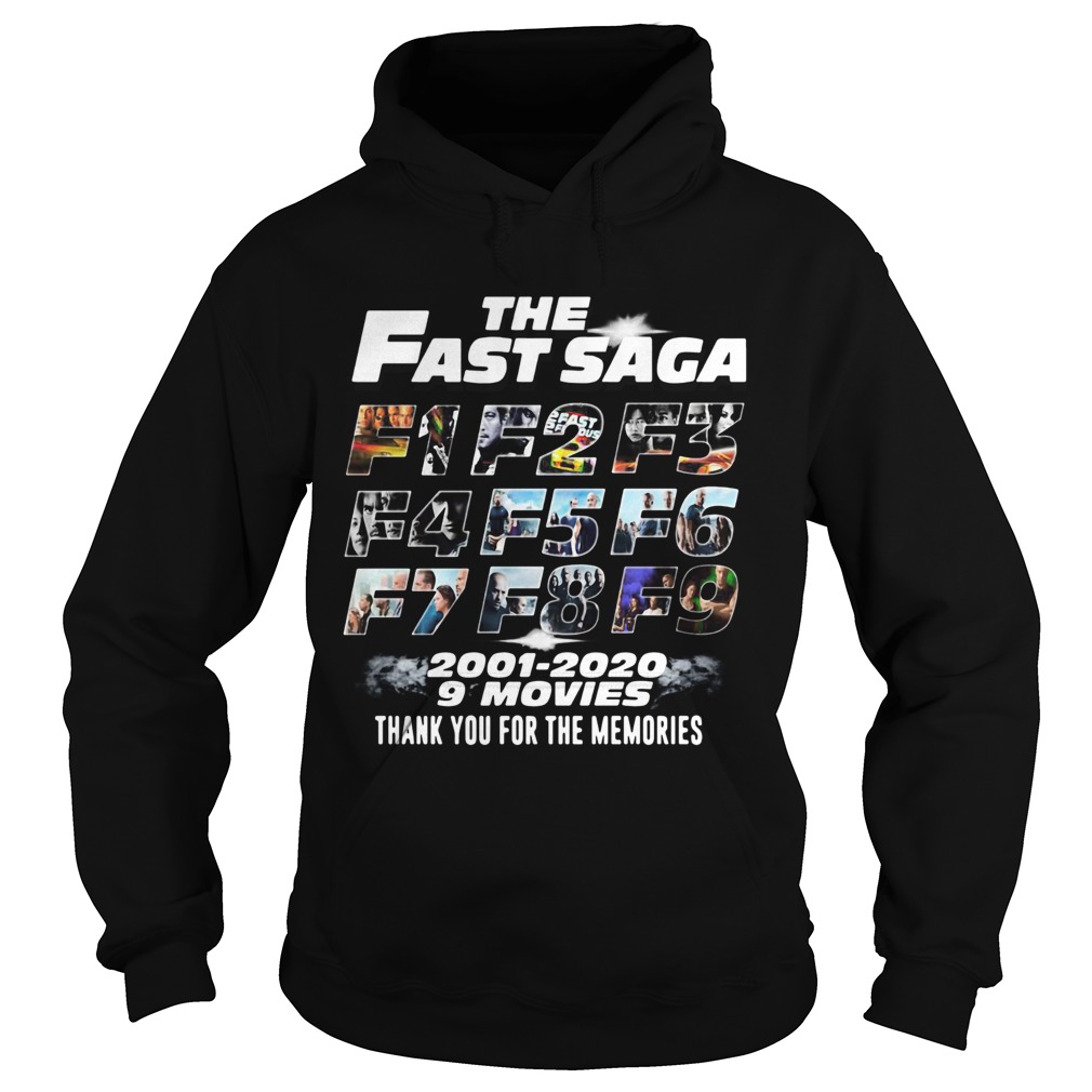 The Fast Saga 2001 2020 9 Movies Thank You For The Memories Hoodie