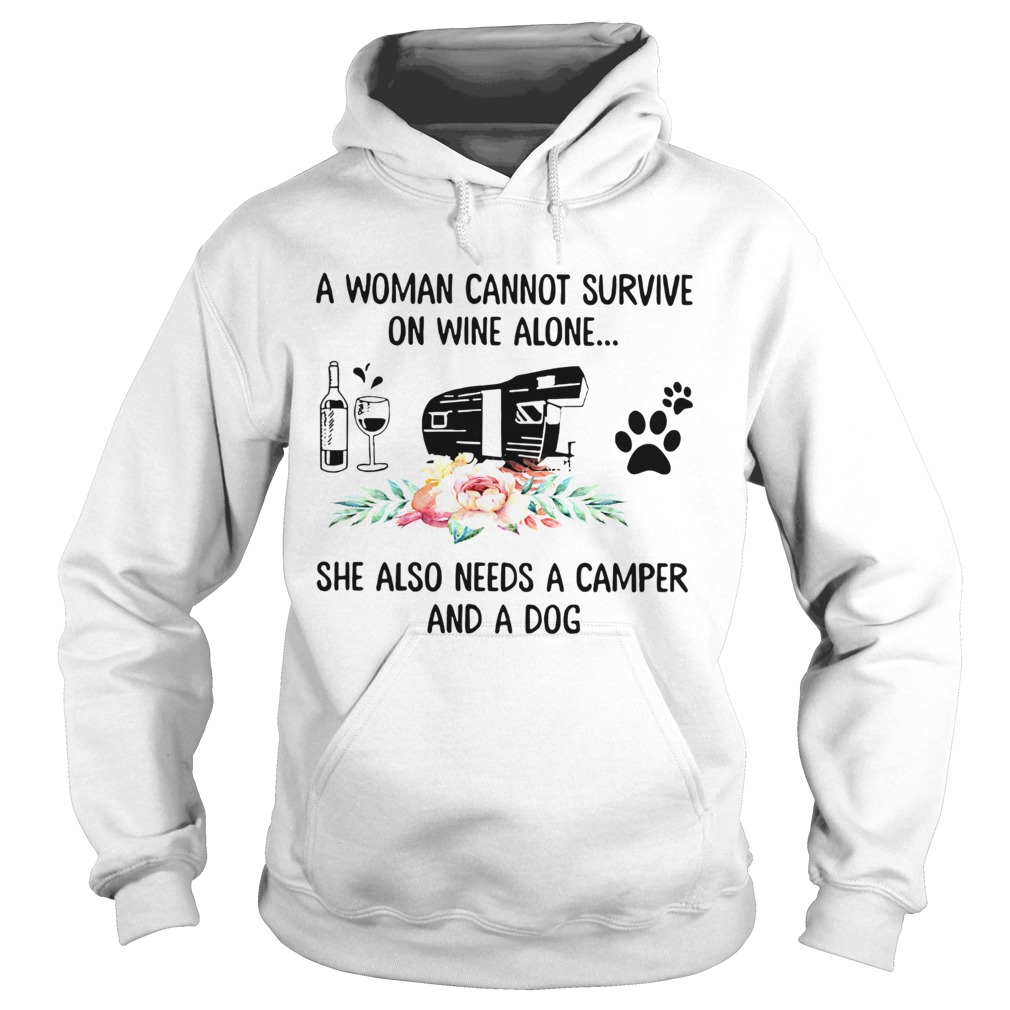 Woman Also Needs A Camper And A Dog On Wine Hoodie