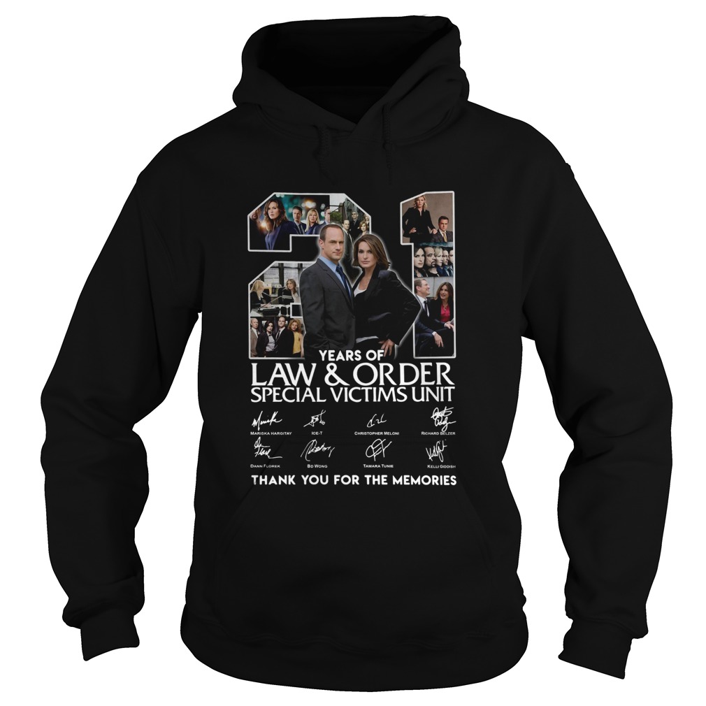 21 Years Of Law And Order Special Victims Unit Thank You For The Memories Signatures Hoodie