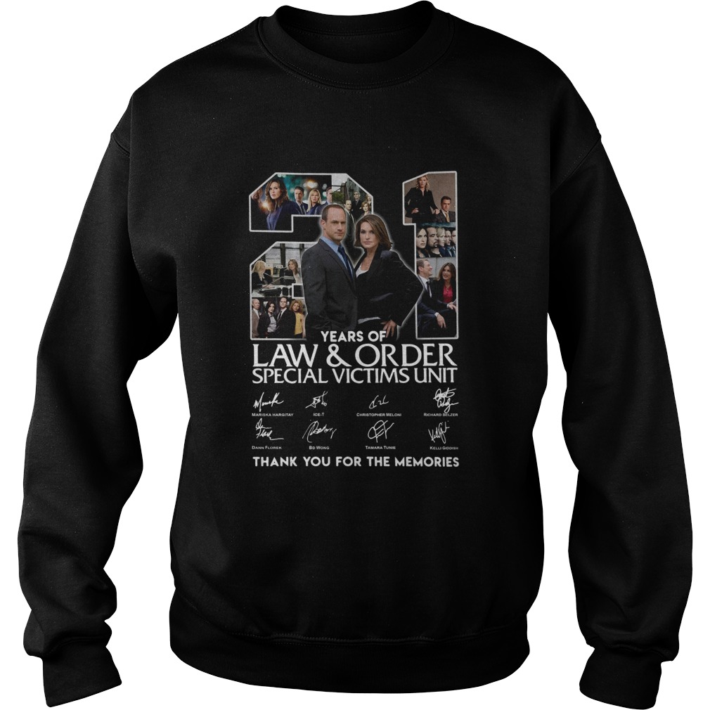21 Years Of Law And Order Special Victims Unit Thank You For The Memories Signatures Sweatshirt