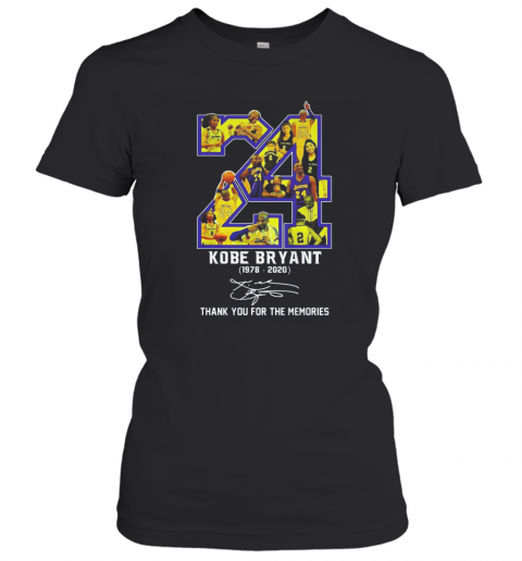 24 Kobe Bryant 1978 2020 Basketball Thank You For The Memories Signature T-Shirt Classic Women's T-shirt
