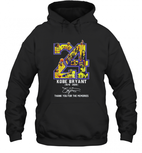 24 Kobe Bryant 1978 2020 Basketball Thank You For The Memories Signature T-Shirt Unisex Hoodie