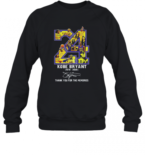 24 Kobe Bryant 1978 2020 Basketball Thank You For The Memories Signature T-Shirt Unisex Sweatshirt