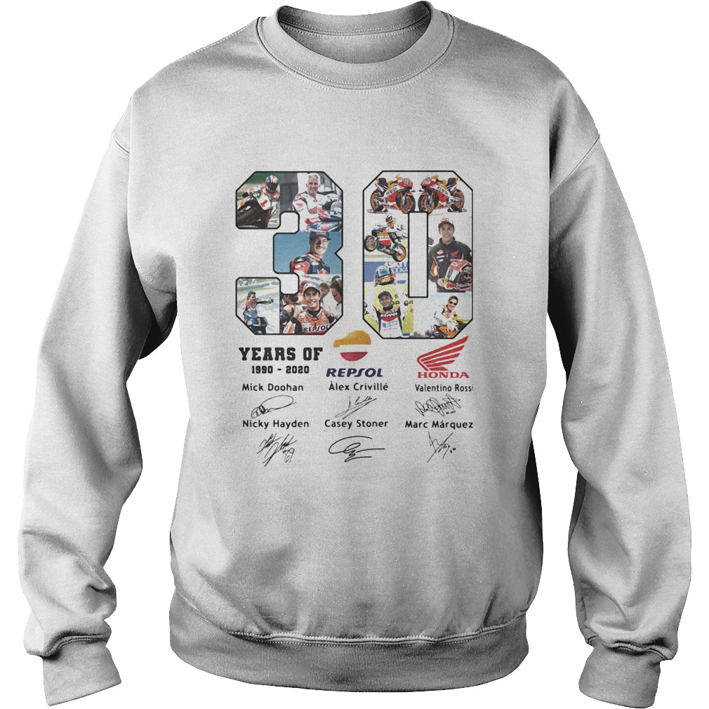 30 years of 19902020 Repsol Mick Doohan Honda signature Sweatshirt