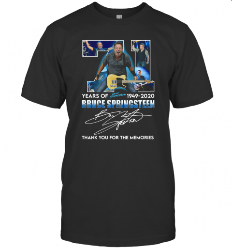 71 Years Of Bruce Springsteen 1949 2020 Signature Thank You For The Memories T-Shirt