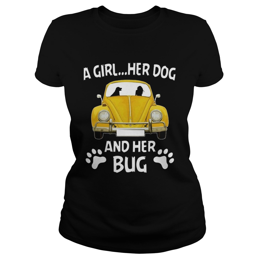 A Girl Her Dog And Her Bug Volkswagen Beetle Classic Ladies