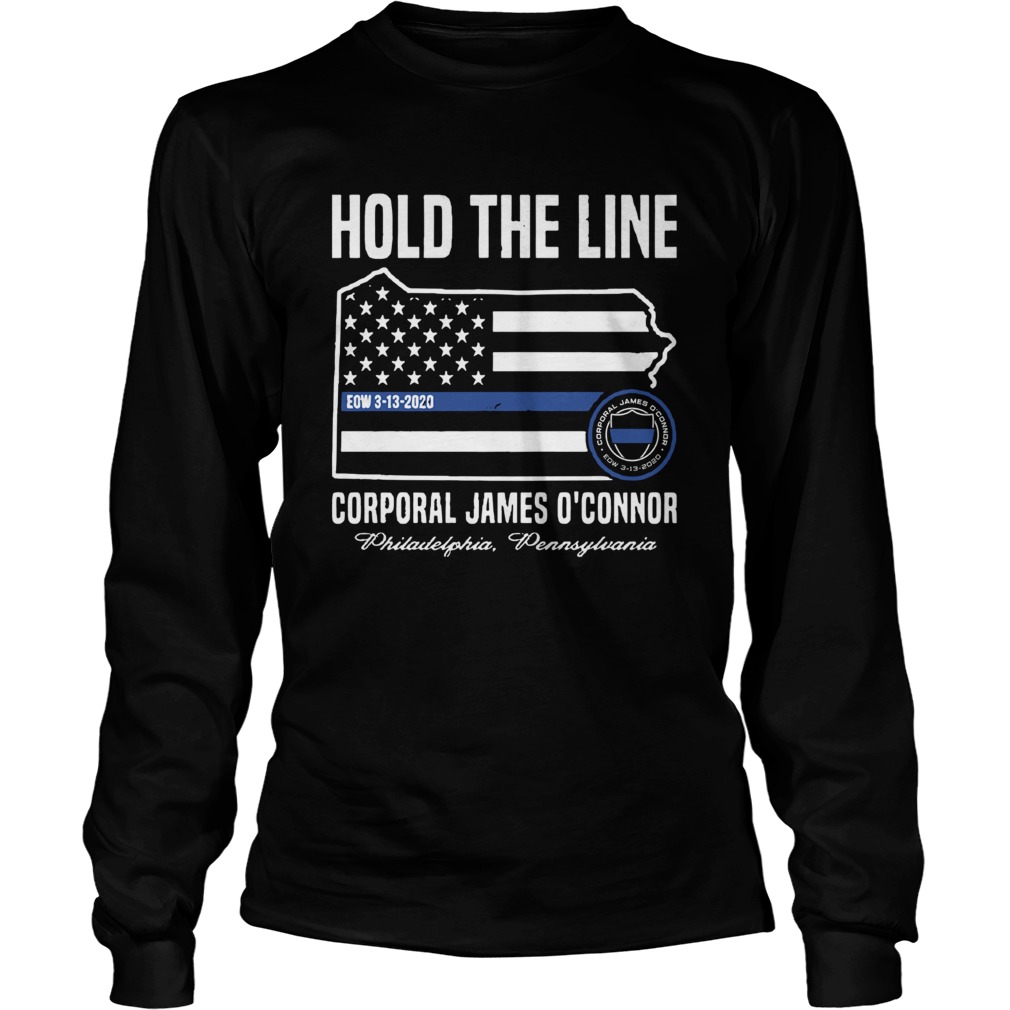 America Flag Hold The Line Corporal James Oconnor Long Sleeve