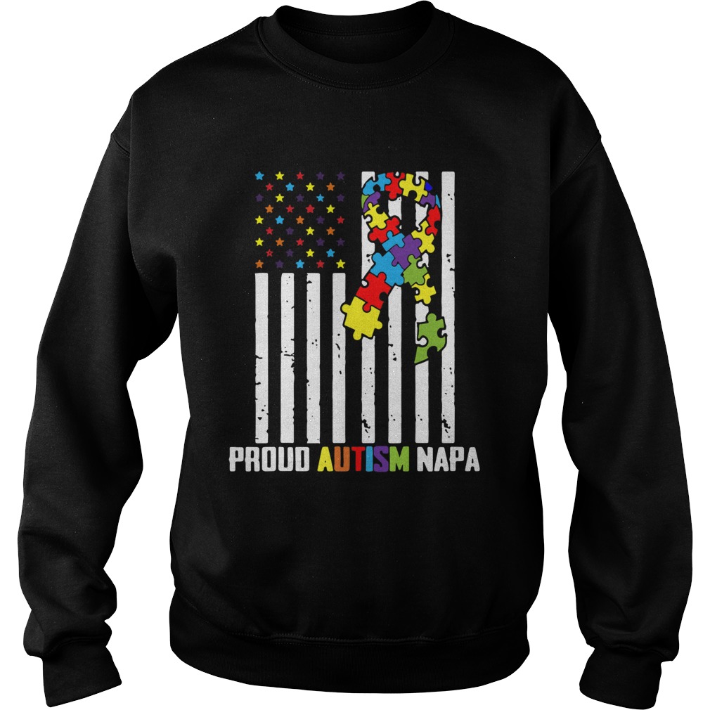 Autism Awareness Shirt American Flag Proud Autism Napa Sweatshirt