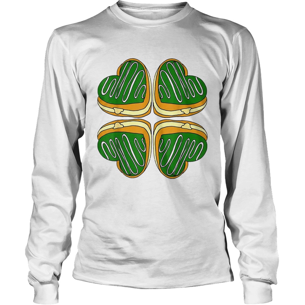 Awesome Four Leaf Clover Donut St Patricks Day Funny Irish Long Sleeve