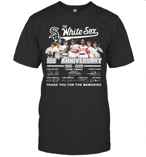 Awesome The White Sox 120Th Anniversary 1900 2020 Thank You For The Memories Signatures T-Shirt