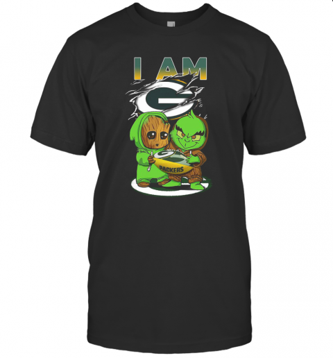 Baby Groot And Baby Grinch I AM Green Bay Packers T-Shirt