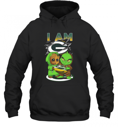 Baby Groot And Baby Grinch I AM Green Bay Packers T-Shirt Unisex Hoodie
