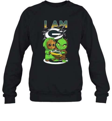 Baby Groot And Baby Grinch I AM Green Bay Packers T-Shirt Unisex Sweatshirt