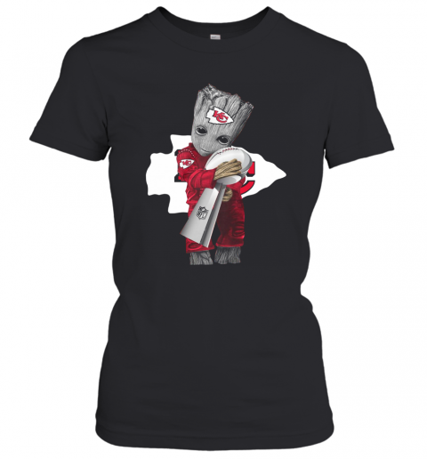 Baby Groot Hug Kansas City Chiefs Super Bowl Champions T-Shirt Classic Women's T-shirt