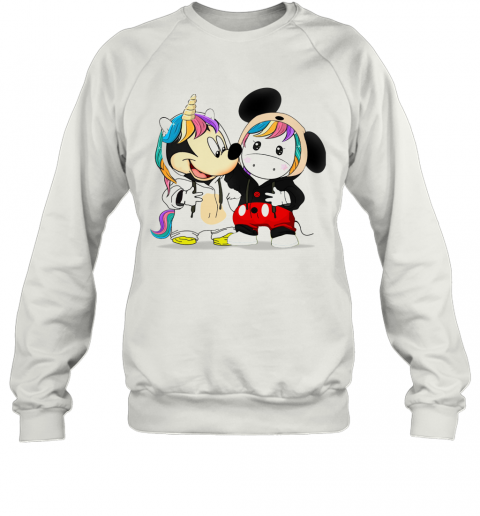 Baby Mickey Mouse And Baby Unicorn T-Shirt Unisex Sweatshirt