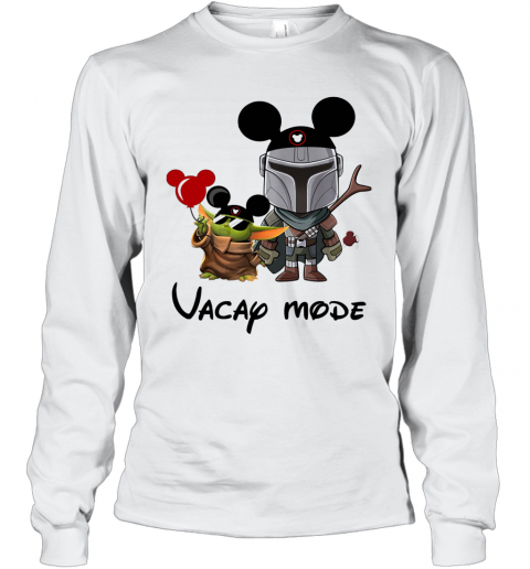 Baby Yoda And The Mandalorian Mickey Vacay Mode T-Shirt Long Sleeved T-shirt 