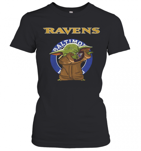 Baby Yoda Baltimore Ravens Logo Star Wars T-Shirt Classic Women's T-shirt