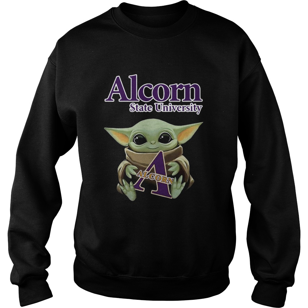 Baby Yoda Hug Alcorn State University Sweatshirt