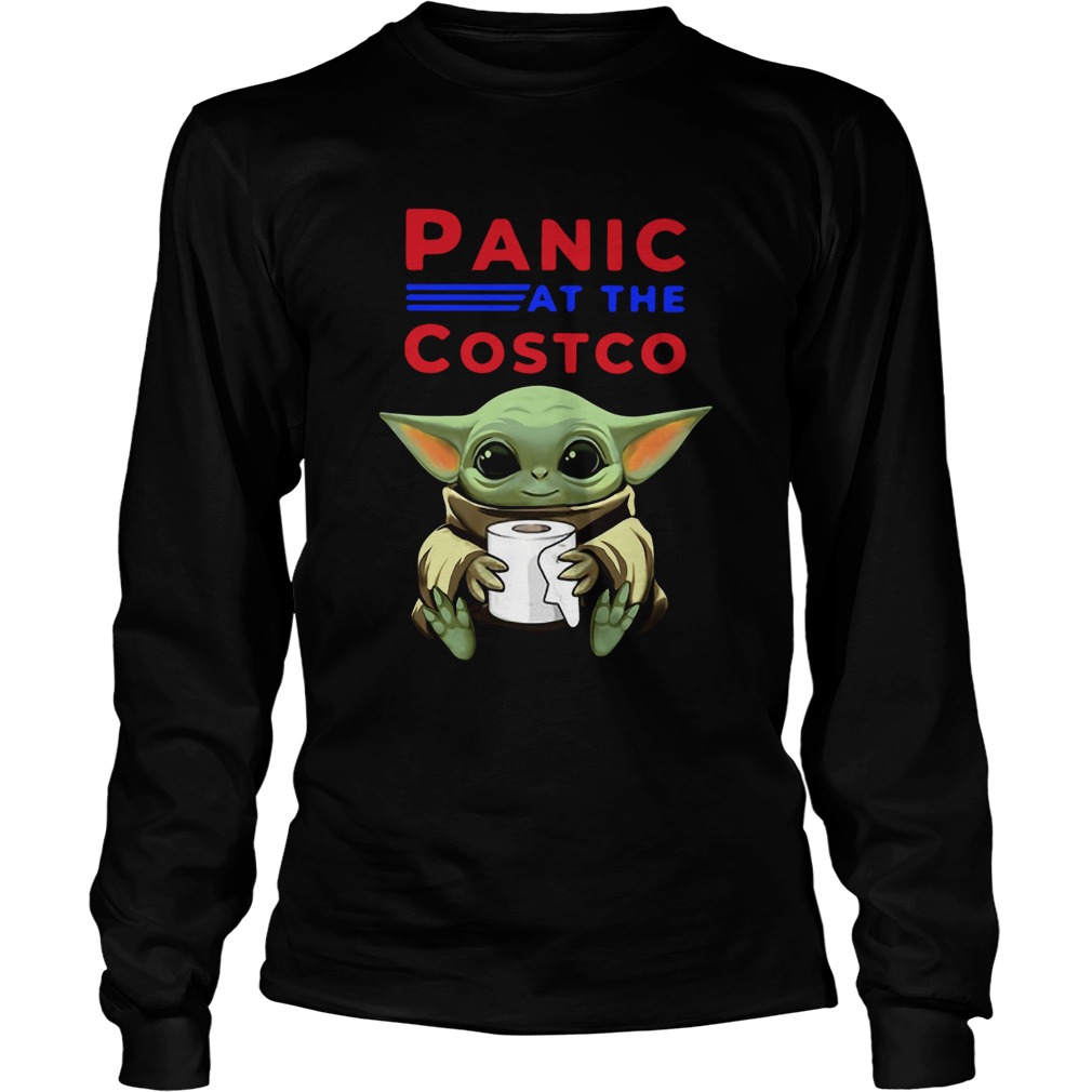 Baby Yoda Panic At The Costco Long Sleeve