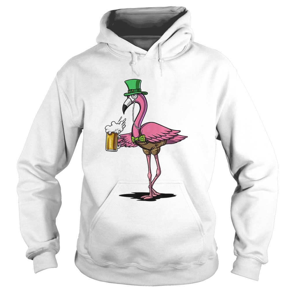Beautiful Flamingo Bird St Patricks Leprechaun Irish Beer Party Men Hoodie