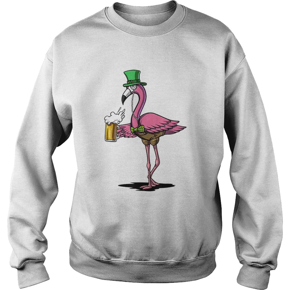 Beautiful Flamingo Bird St Patricks Leprechaun Irish Beer Party Men Sweatshirt