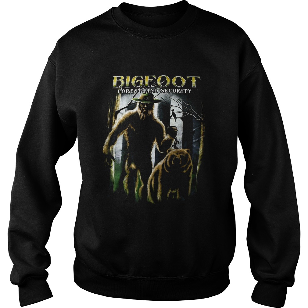 Bigfoot Forestland Security Bigfoot And Bear Version Sweatshirt