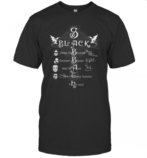 Black Sabbath Logo The Rules Of Hell Paranoid Signatures T-Shirt