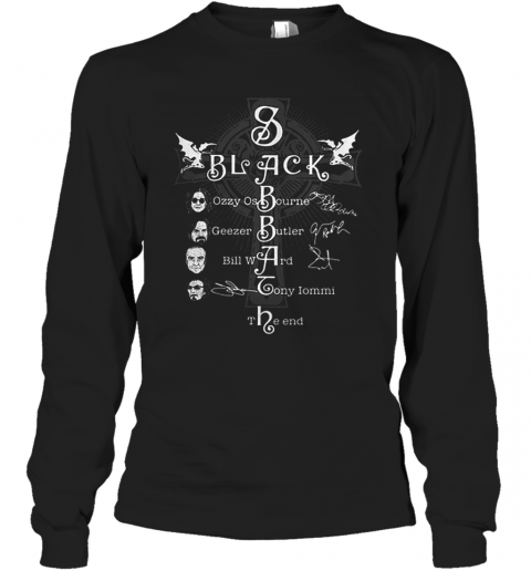 Black Sabbath Logo The Rules Of Hell Paranoid Signatures T-Shirt Long Sleeved T-shirt 