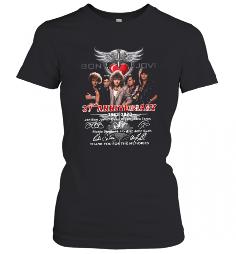 Bon Jovi 37Th Anniversary 1983 2020 Thank You For The Memories Signatures T-Shirt Classic Women's T-shirt