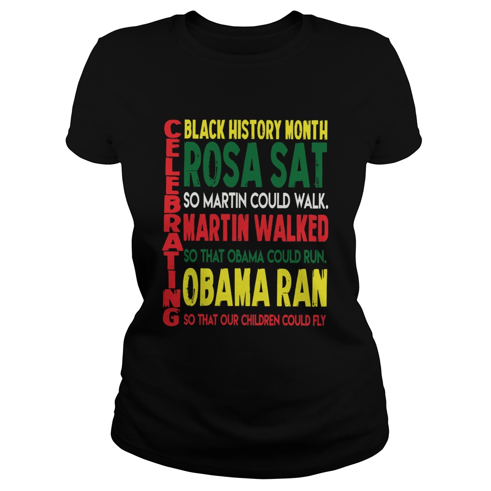 Celebrating black history month rosa sat martin walked obama Classic Ladies