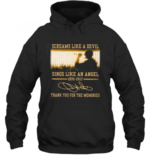 Chester Bennington Screams Like A Devil Sings Like An Angel 1976 2017 Signature T-Shirt Unisex Hoodie