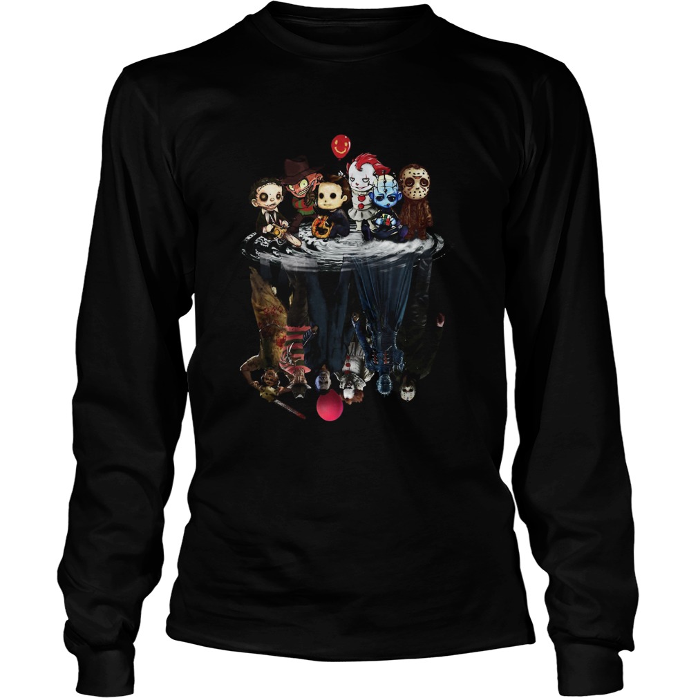 Chibi Horror characters water reflections Long Sleeve