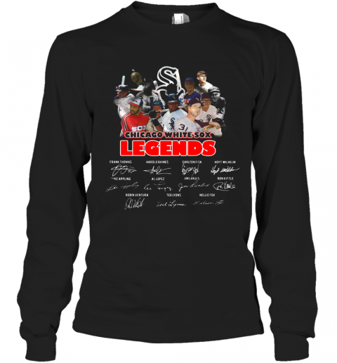 Chicago White Sox Legends Players Signatures T-Shirt Long Sleeved T-shirt 