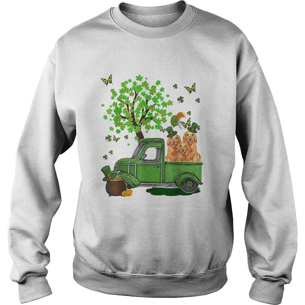 Cute Golden Retriever Truck St Patricks Day Sweatshirt