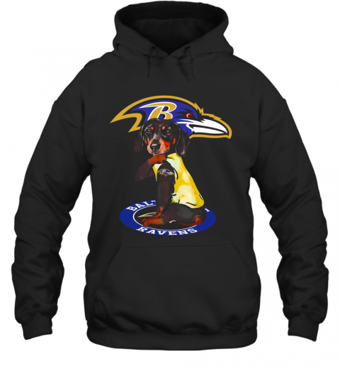 Dachshund Baltimore Ravens T-Shirt Unisex Hoodie