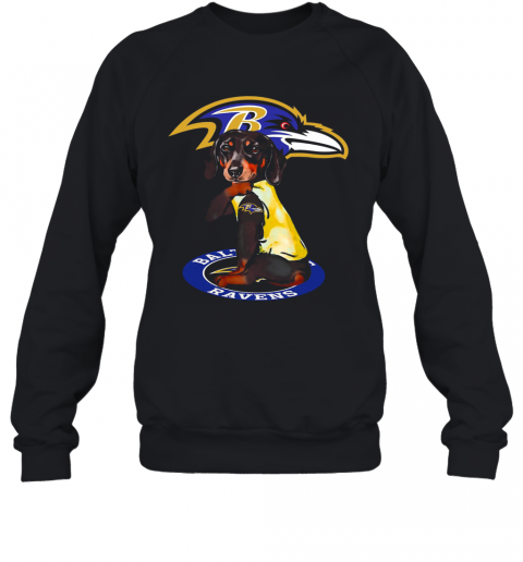 Dachshund Baltimore Ravens T-Shirt Unisex Sweatshirt