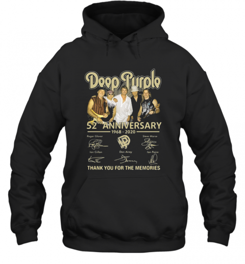 Deep Purple 52Nd Anniversary 1968 2020 Signatures Thank You For The Memories T-Shirt Unisex Hoodie