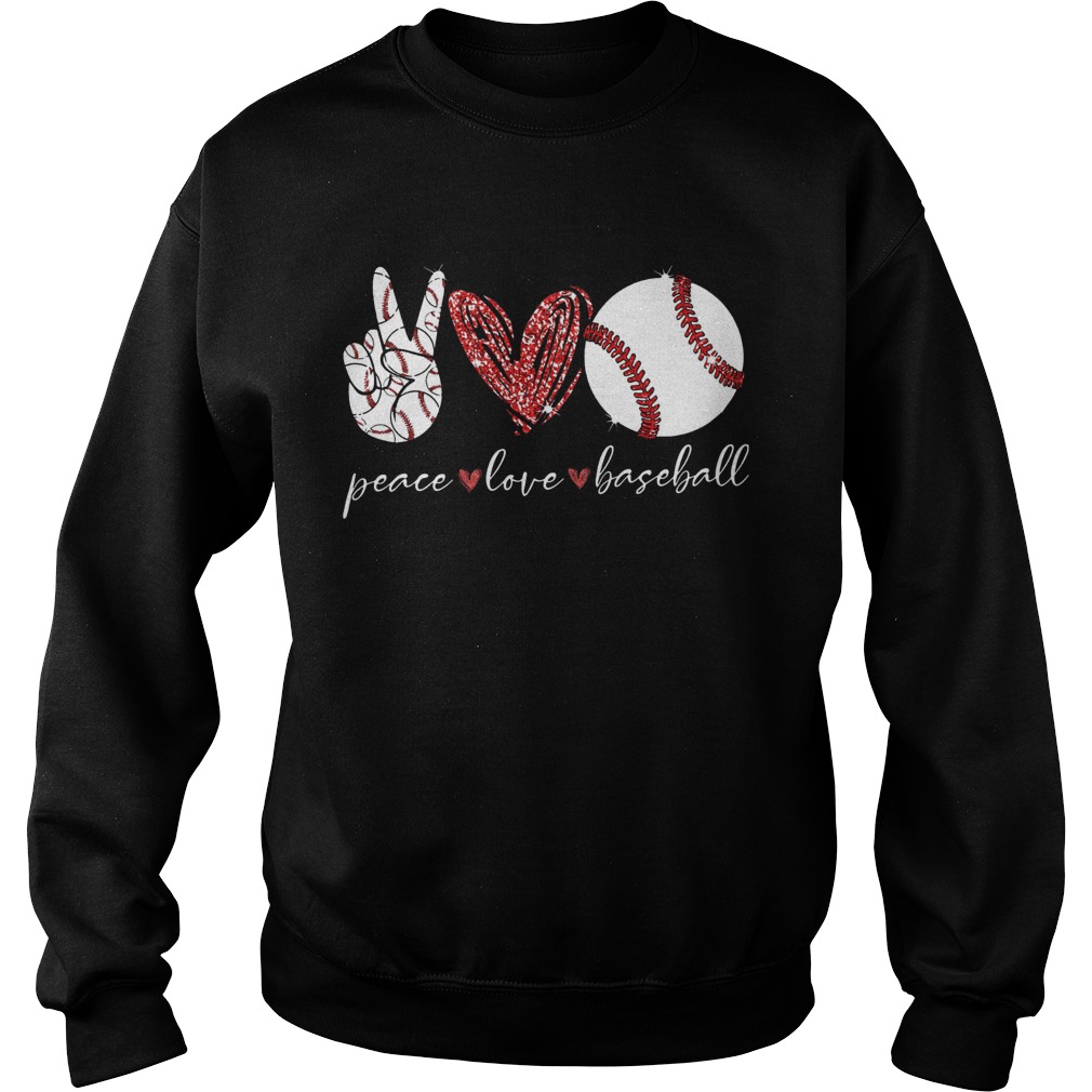 Diamond Peace Love Baseball Sweatshirt