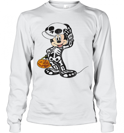 Disney Mickey Mouse Skeleton Costume T-Shirt Long Sleeved T-shirt 