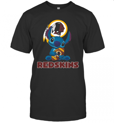 Disney Stitch Hug Washington Redskins Logo T-Shirt