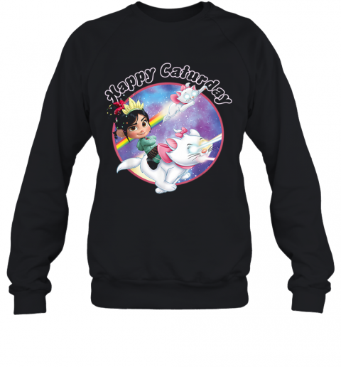 Disney Wreck It Ralph Vanellope Rainbow Galaxy Caturday T-Shirt Unisex Sweatshirt