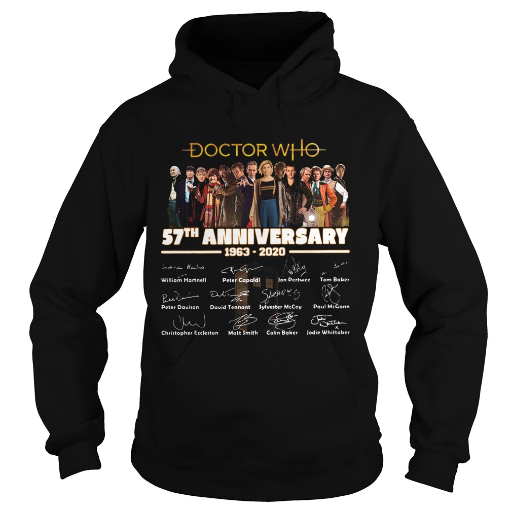 Doctor Who 57th anniversary 1963 2020 Characters signatures Hoodie