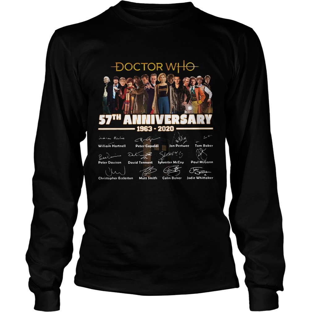 Doctor Who 57th anniversary 1963 2020 Characters signatures Long Sleeve