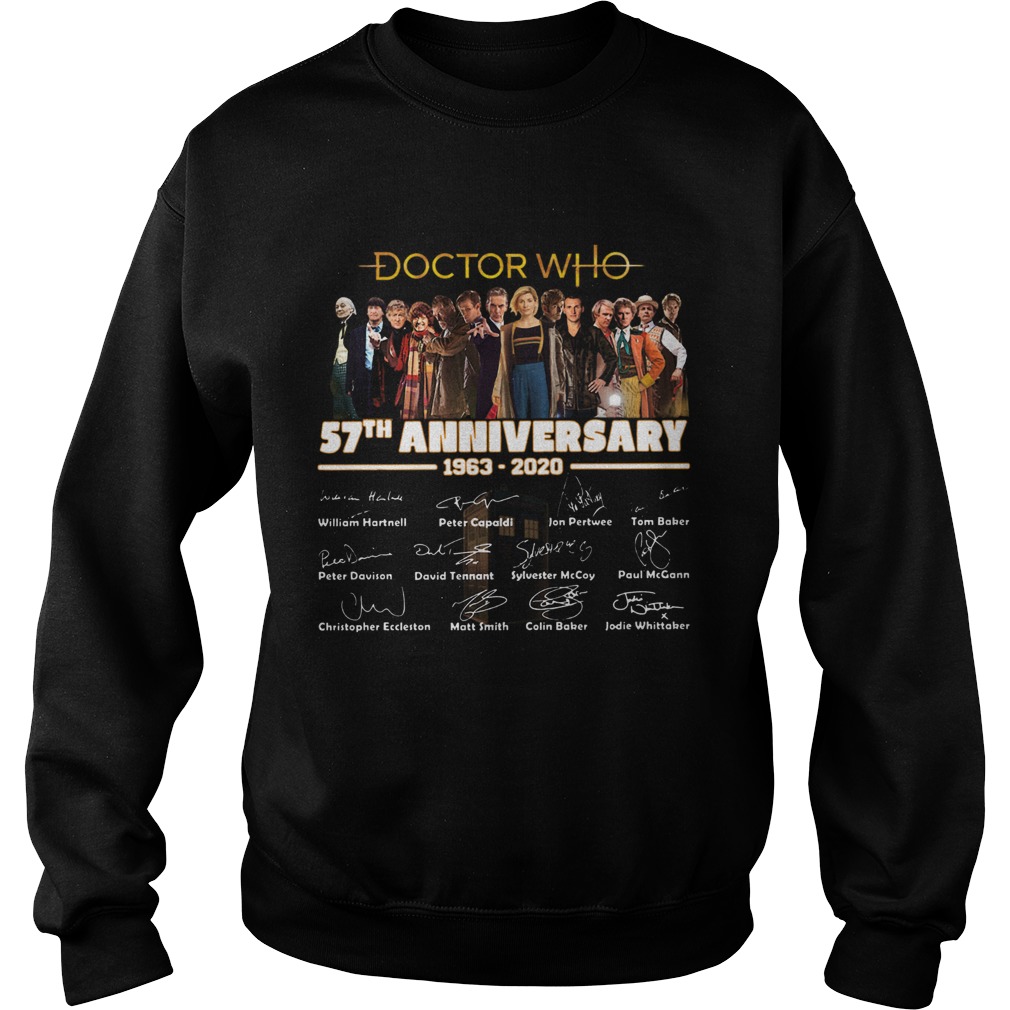 Doctor Who 57th anniversary 1963 2020 Characters signatures Sweatshirt