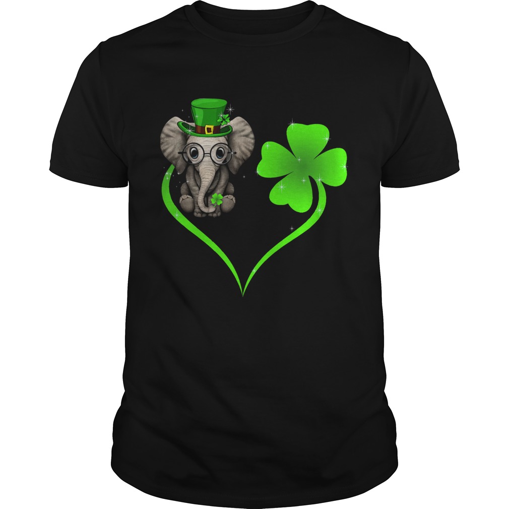 Elephant Lucky Heart Shamrock St Patricks Day shirt