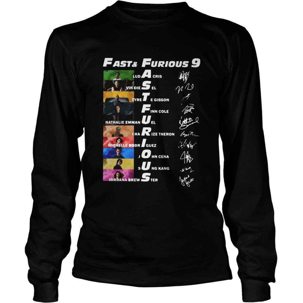 Fast And Furious 9 Ludacris Vin Diesel Tyrese Gibson Finn Cole Signatures Long Sleeve